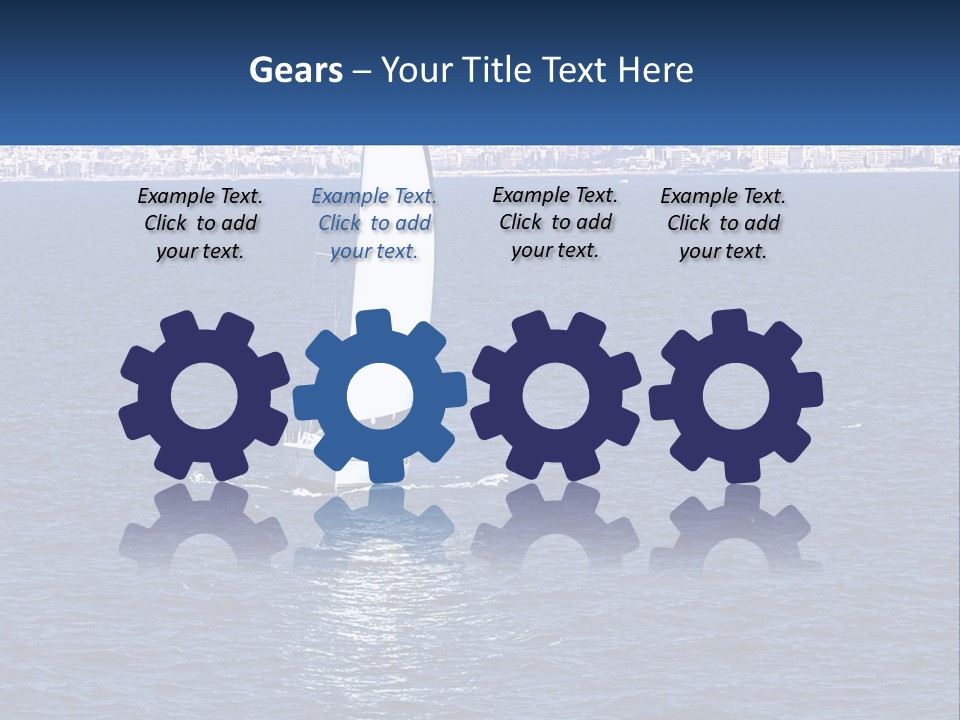 A Sailboat In A Body Of Water With A City In The Background PowerPoint Template