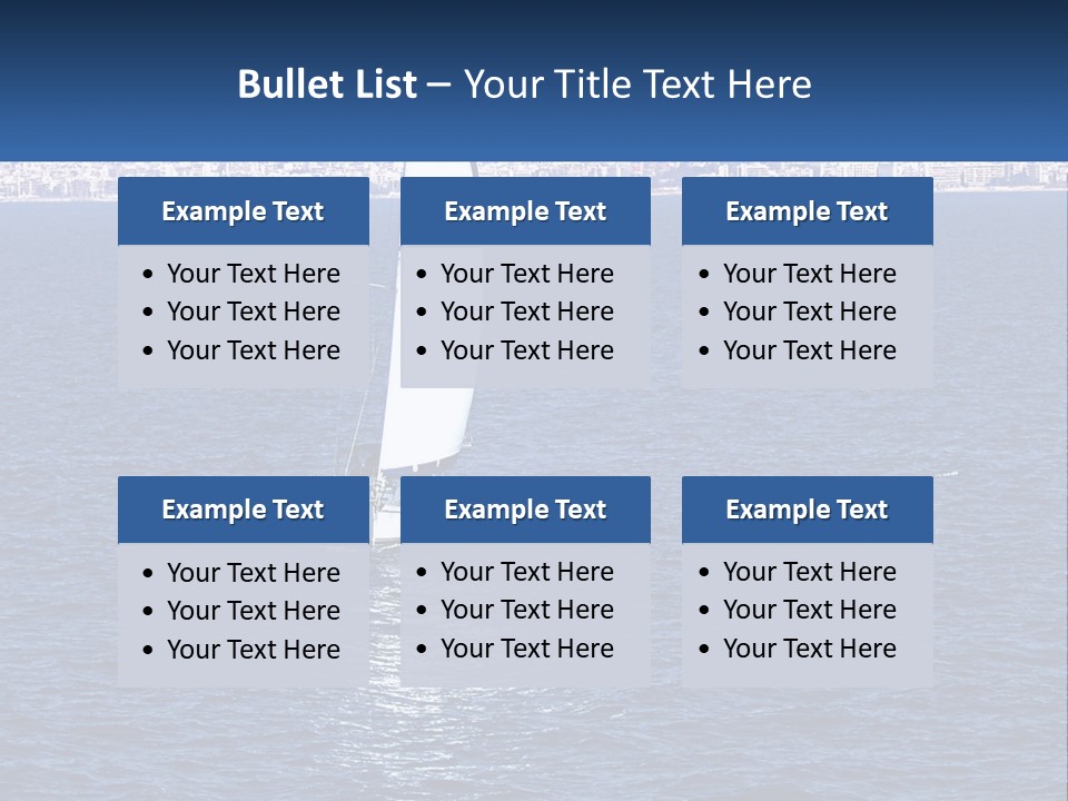 A Sailboat In A Body Of Water With A City In The Background PowerPoint Template