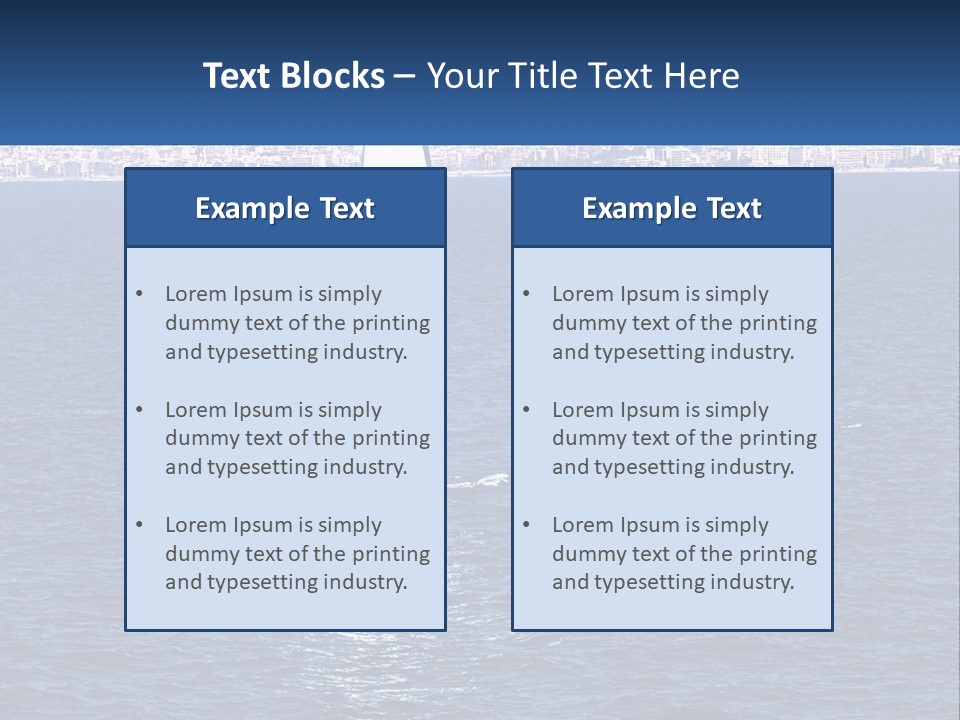 A Sailboat In A Body Of Water With A City In The Background PowerPoint Template
