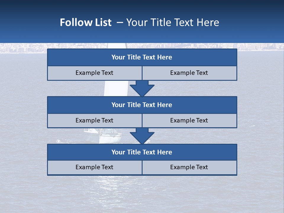 A Sailboat In A Body Of Water With A City In The Background PowerPoint Template