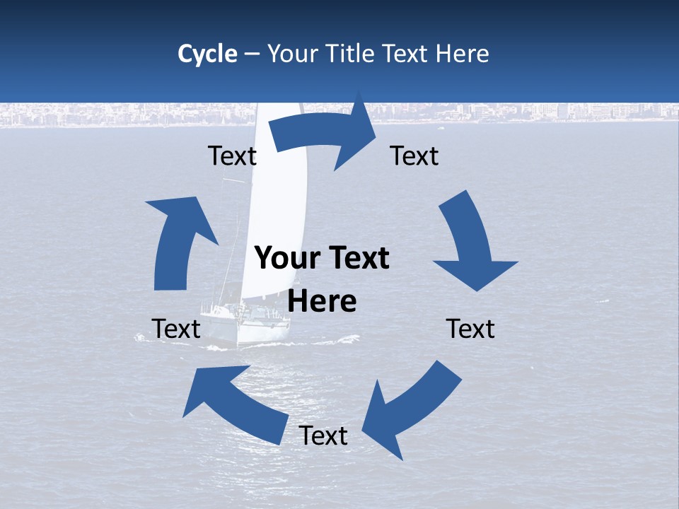 A Sailboat In A Body Of Water With A City In The Background PowerPoint Template