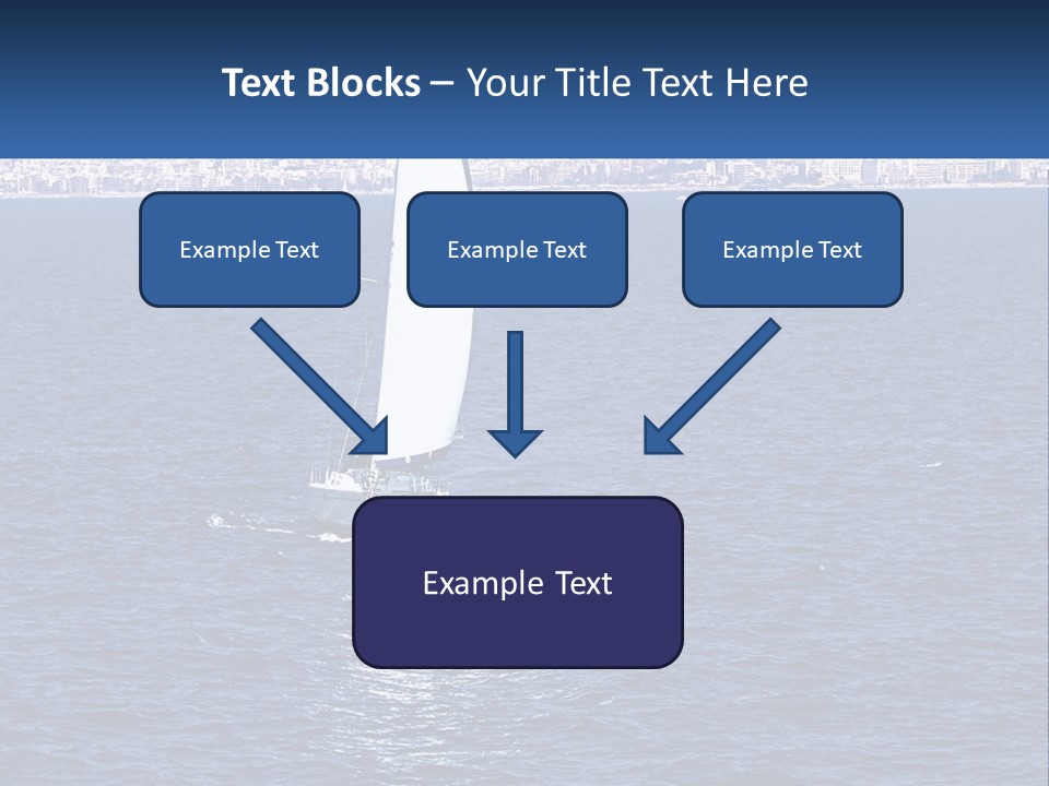 A Sailboat In A Body Of Water With A City In The Background PowerPoint Template