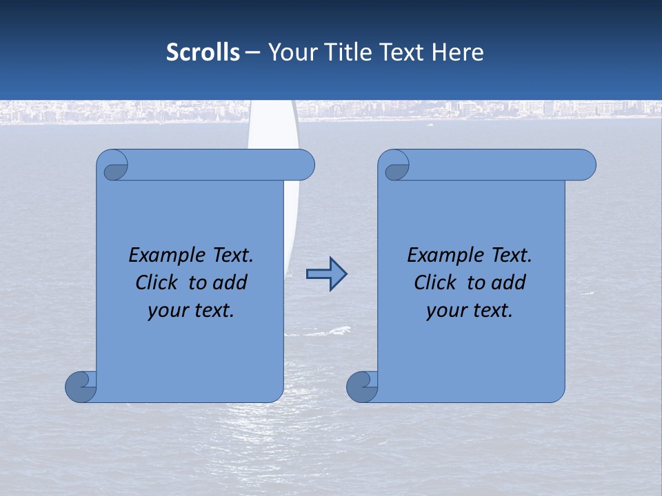 A Sailboat In A Body Of Water With A City In The Background PowerPoint Template