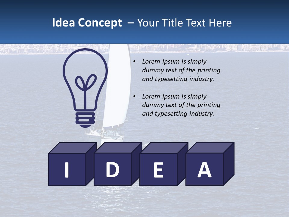 A Sailboat In A Body Of Water With A City In The Background PowerPoint Template