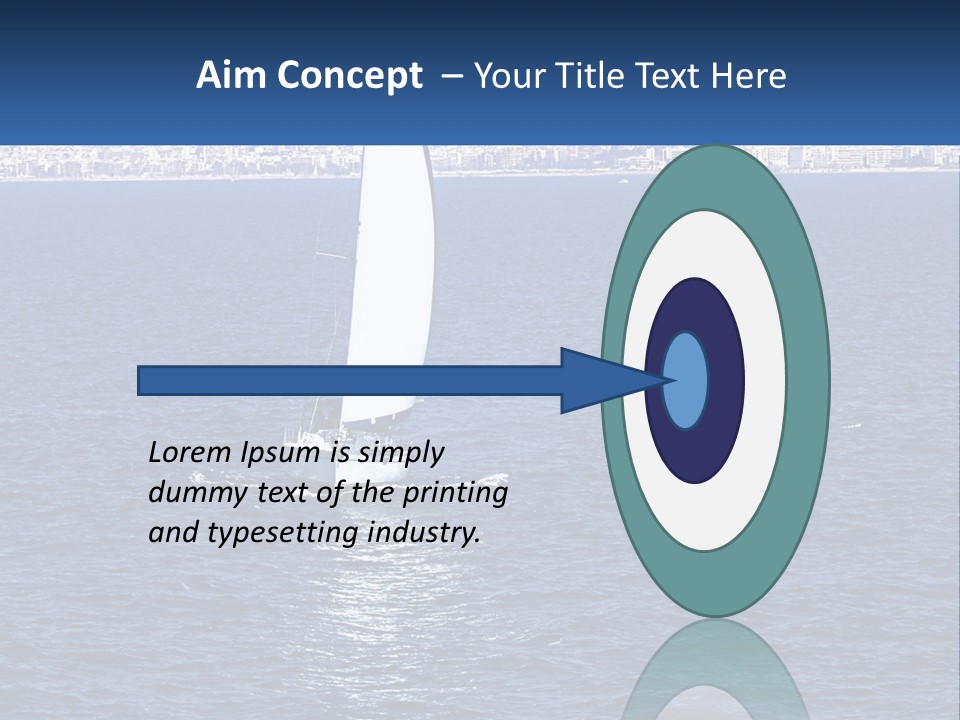 A Sailboat In A Body Of Water With A City In The Background PowerPoint Template