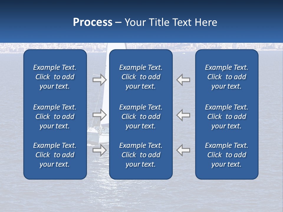A Sailboat In A Body Of Water With A City In The Background PowerPoint Template