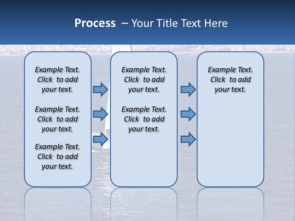 A Sailboat In A Body Of Water With A City In The Background PowerPoint Template