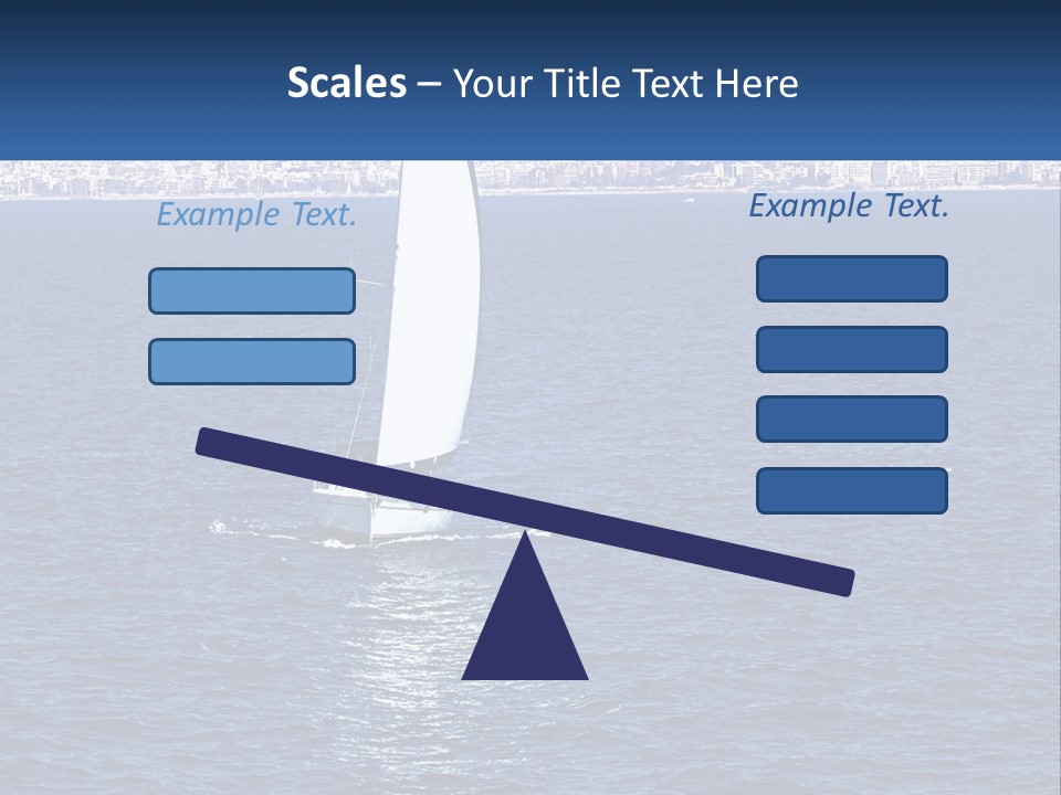 A Sailboat In A Body Of Water With A City In The Background PowerPoint Template