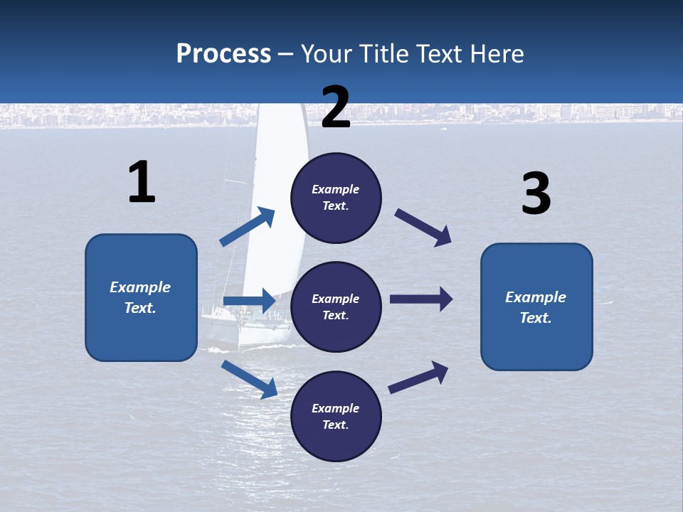 A Sailboat In A Body Of Water With A City In The Background PowerPoint Template