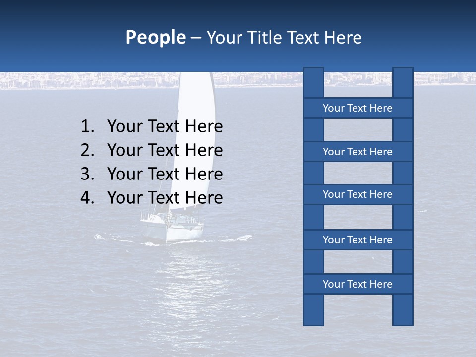 A Sailboat In A Body Of Water With A City In The Background PowerPoint Template