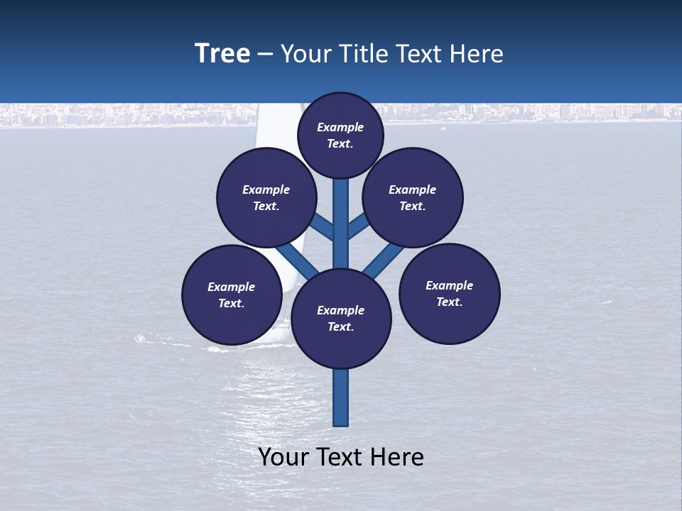 A Sailboat In A Body Of Water With A City In The Background PowerPoint Template