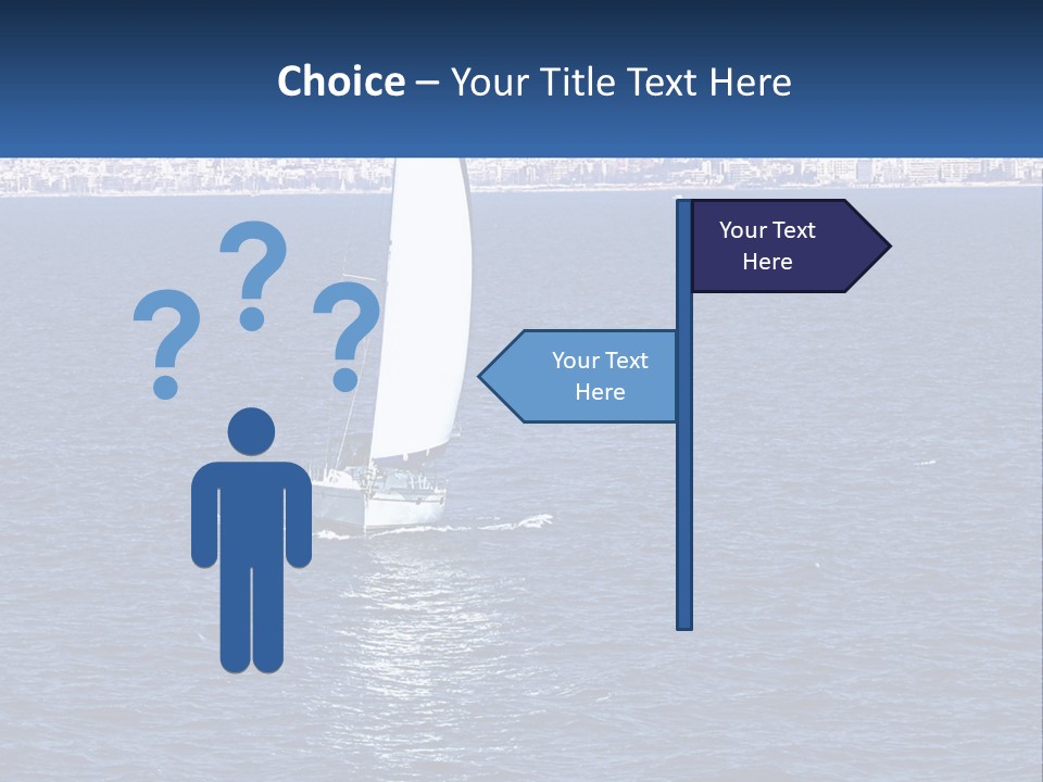 A Sailboat In A Body Of Water With A City In The Background PowerPoint Template