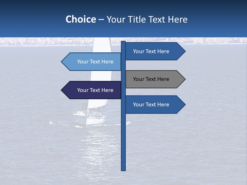 A Sailboat In A Body Of Water With A City In The Background PowerPoint Template