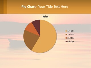 A Boat Floating On Top Of A Lake At Sunset PowerPoint Template