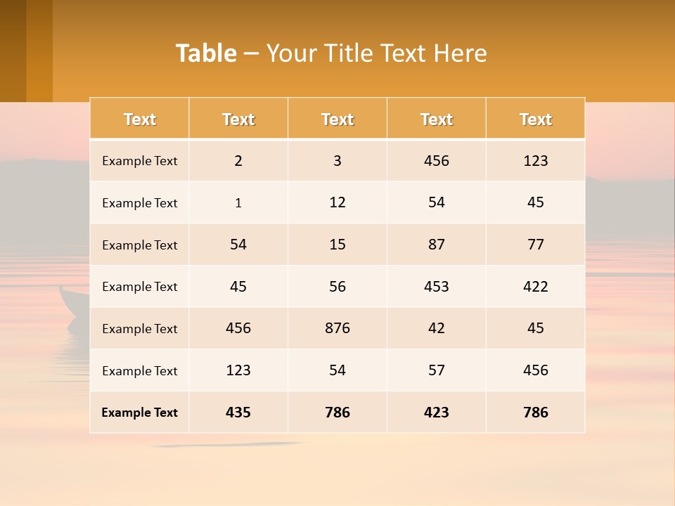A Boat Floating On Top Of A Lake At Sunset PowerPoint Template