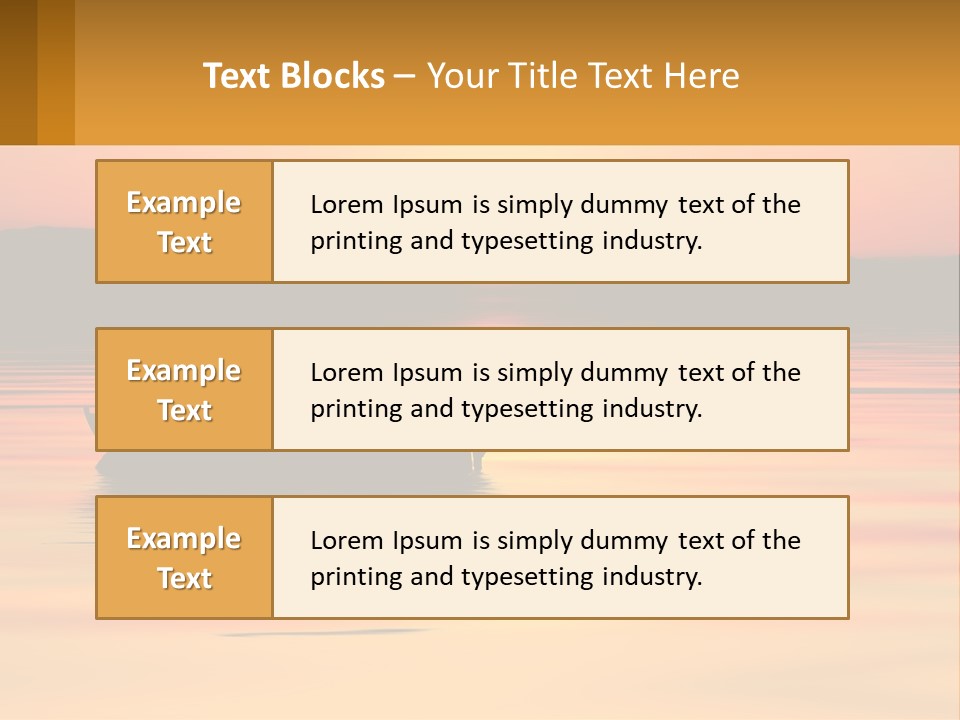 A Boat Floating On Top Of A Lake At Sunset PowerPoint Template