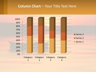 A Boat Floating On Top Of A Lake At Sunset PowerPoint Template