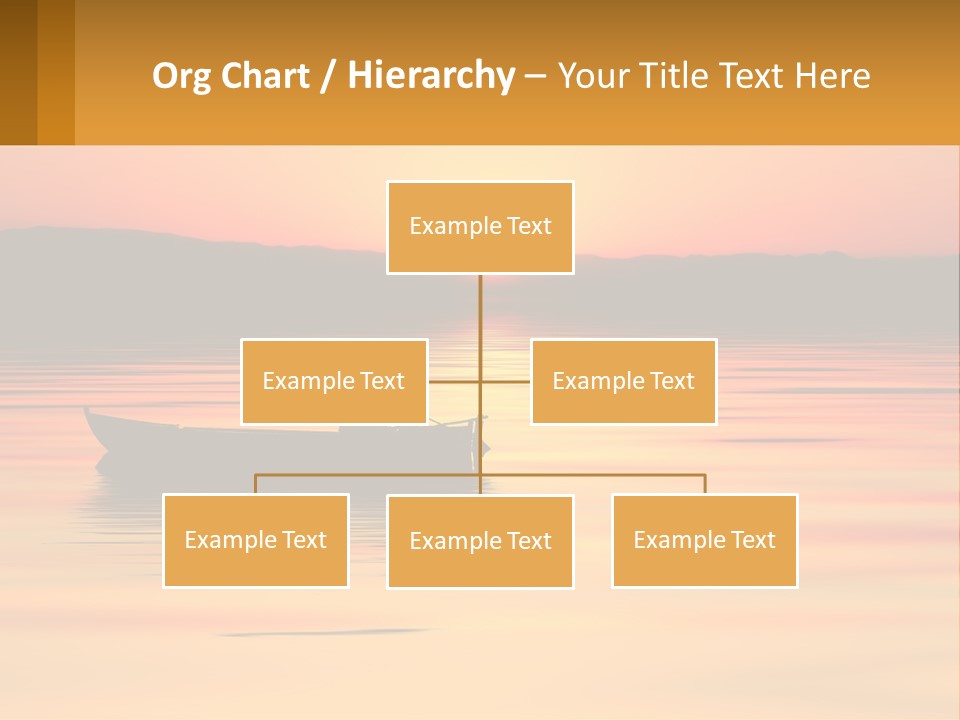 A Boat Floating On Top Of A Lake At Sunset PowerPoint Template