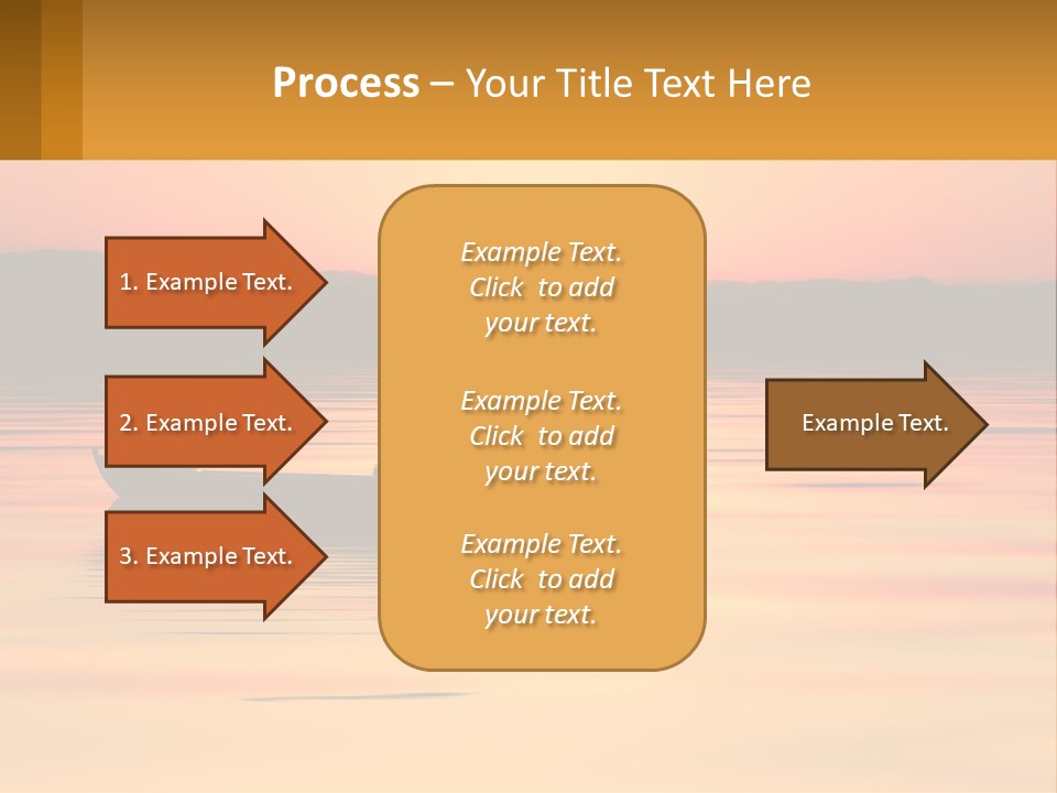A Boat Floating On Top Of A Lake At Sunset PowerPoint Template