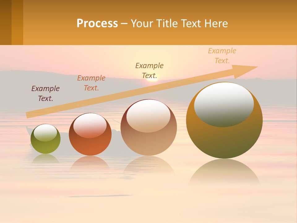 A Boat Floating On Top Of A Lake At Sunset PowerPoint Template