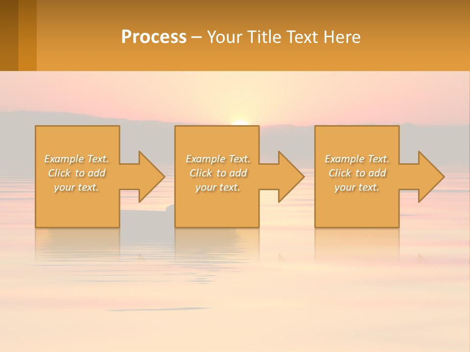 A Boat Floating On Top Of A Lake At Sunset PowerPoint Template
