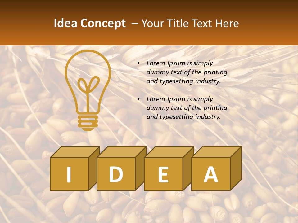 A Pile Of Wheat With The Words Name Of Presentation On It PowerPoint Template