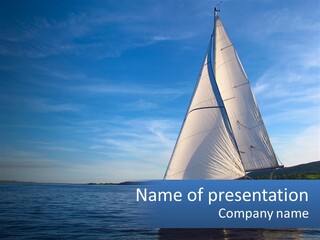 A Sailboat In The Ocean On A Sunny Day PowerPoint Template