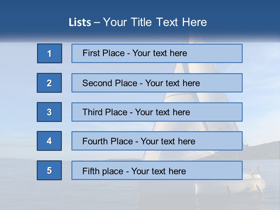 A Sailboat In The Ocean On A Sunny Day PowerPoint Template