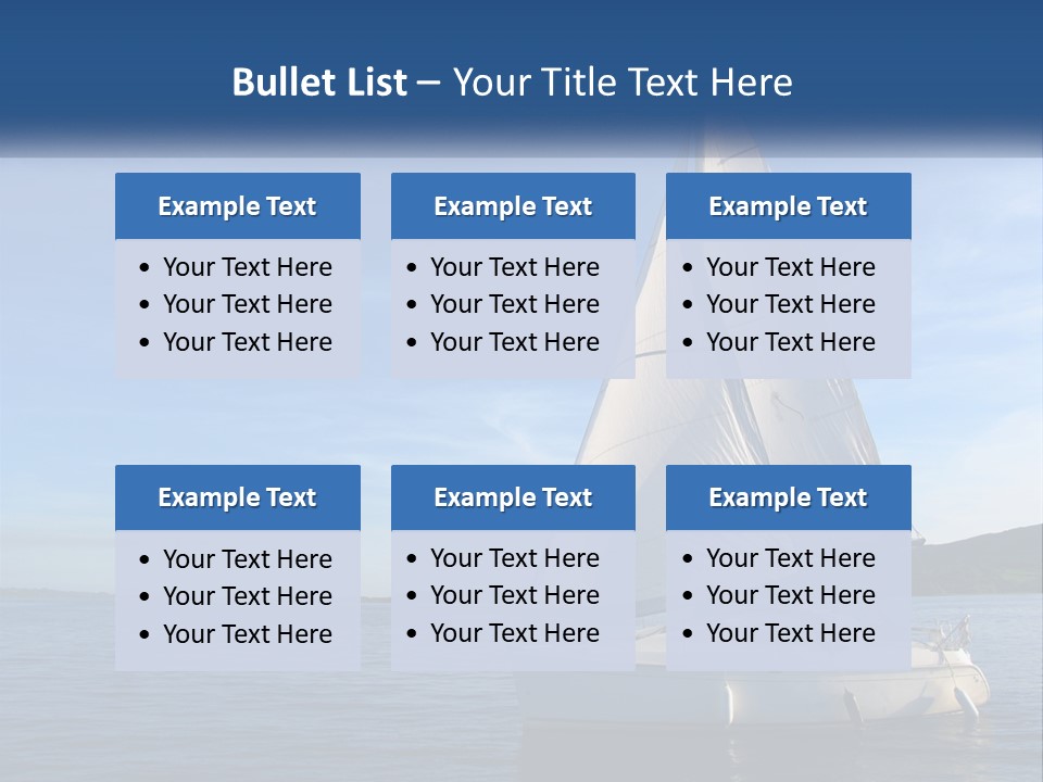 A Sailboat In The Ocean On A Sunny Day PowerPoint Template