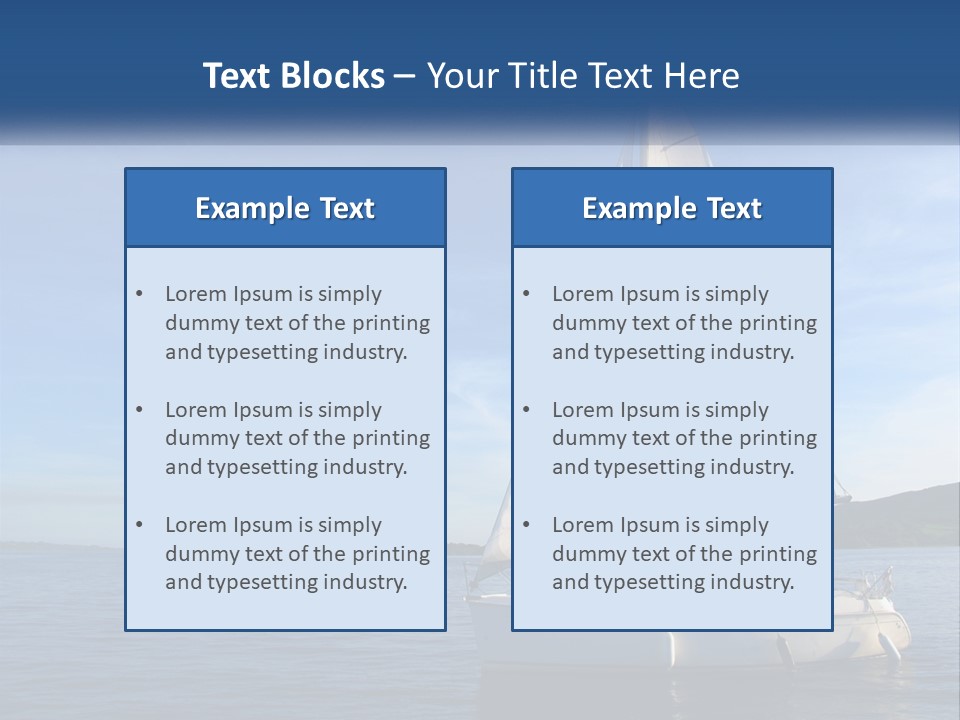 A Sailboat In The Ocean On A Sunny Day PowerPoint Template