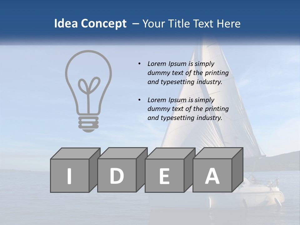 A Sailboat In The Ocean On A Sunny Day PowerPoint Template