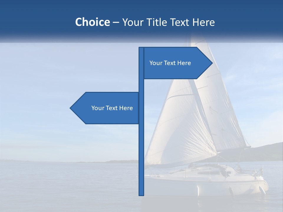 A Sailboat In The Ocean On A Sunny Day PowerPoint Template
