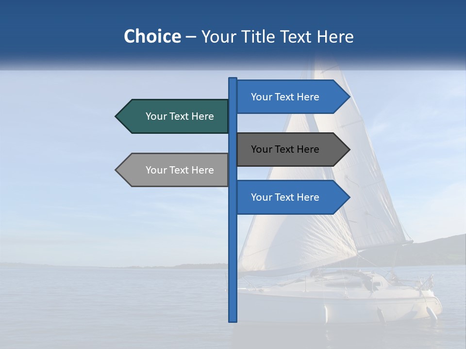 A Sailboat In The Ocean On A Sunny Day PowerPoint Template