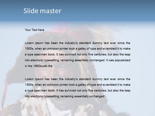A Man Wearing A Hat With Feathers On It PowerPoint Template