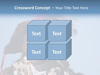 A Man Wearing A Hat With Feathers On It PowerPoint Template