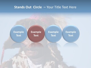 A Man Wearing A Hat With Feathers On It PowerPoint Template