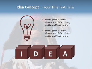 A Man Wearing A Hat With Feathers On It PowerPoint Template