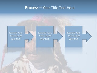 A Man Wearing A Hat With Feathers On It PowerPoint Template