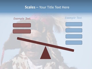 A Man Wearing A Hat With Feathers On It PowerPoint Template