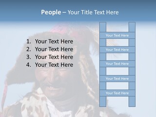 A Man Wearing A Hat With Feathers On It PowerPoint Template
