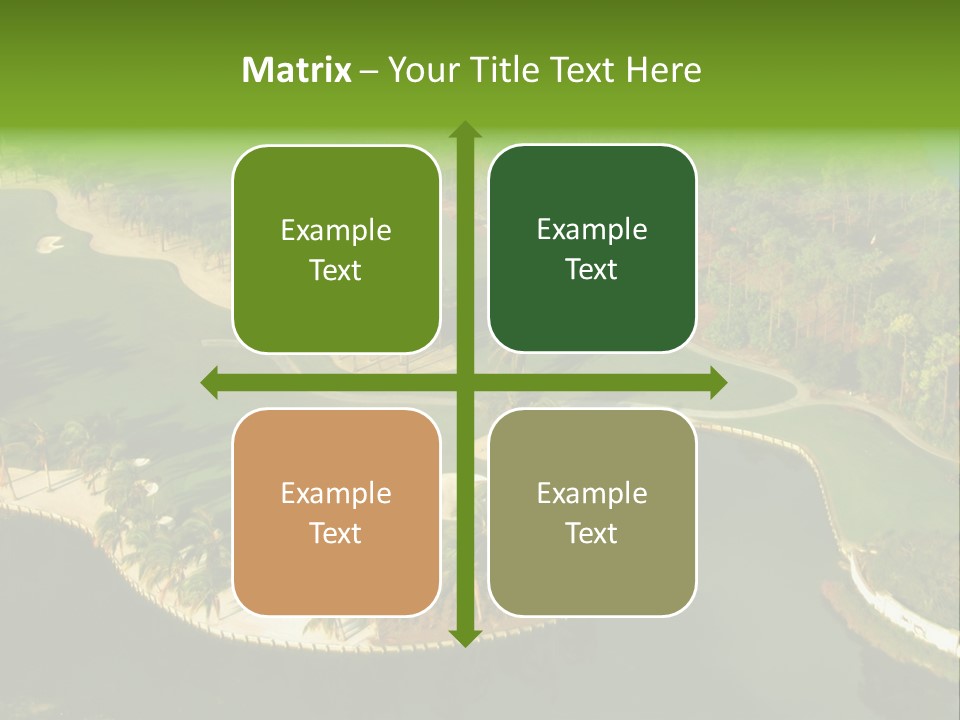 An Aerial View Of A Golf Course With Water And Palm Trees PowerPoint Template