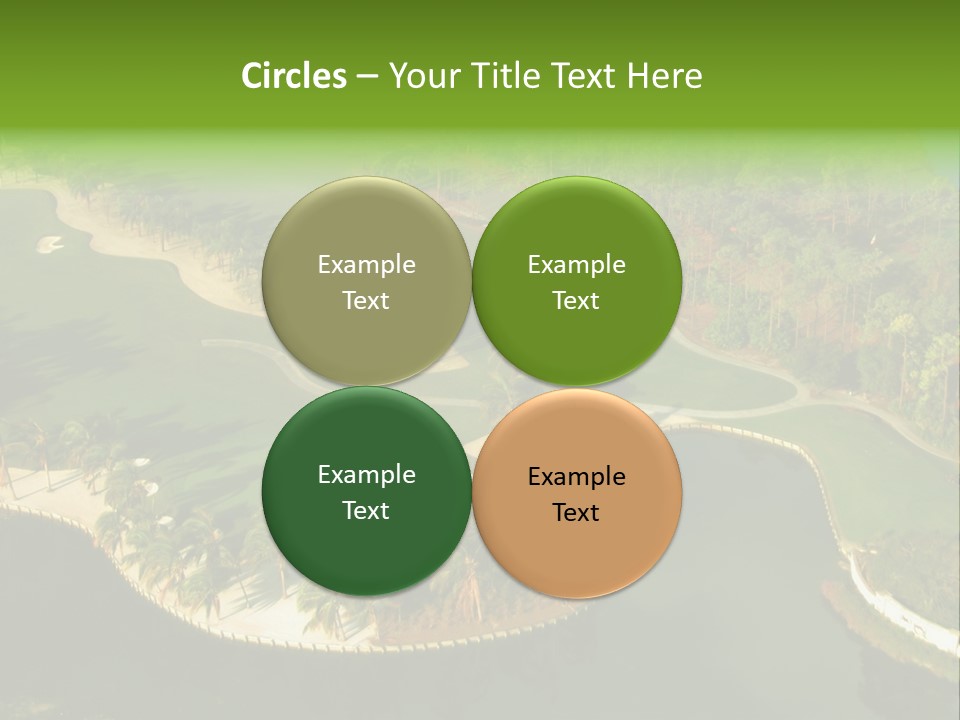 An Aerial View Of A Golf Course With Water And Palm Trees PowerPoint Template