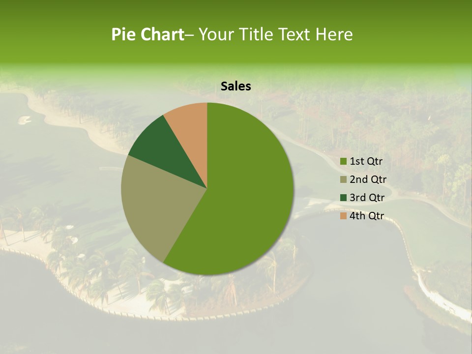 An Aerial View Of A Golf Course With Water And Palm Trees PowerPoint Template