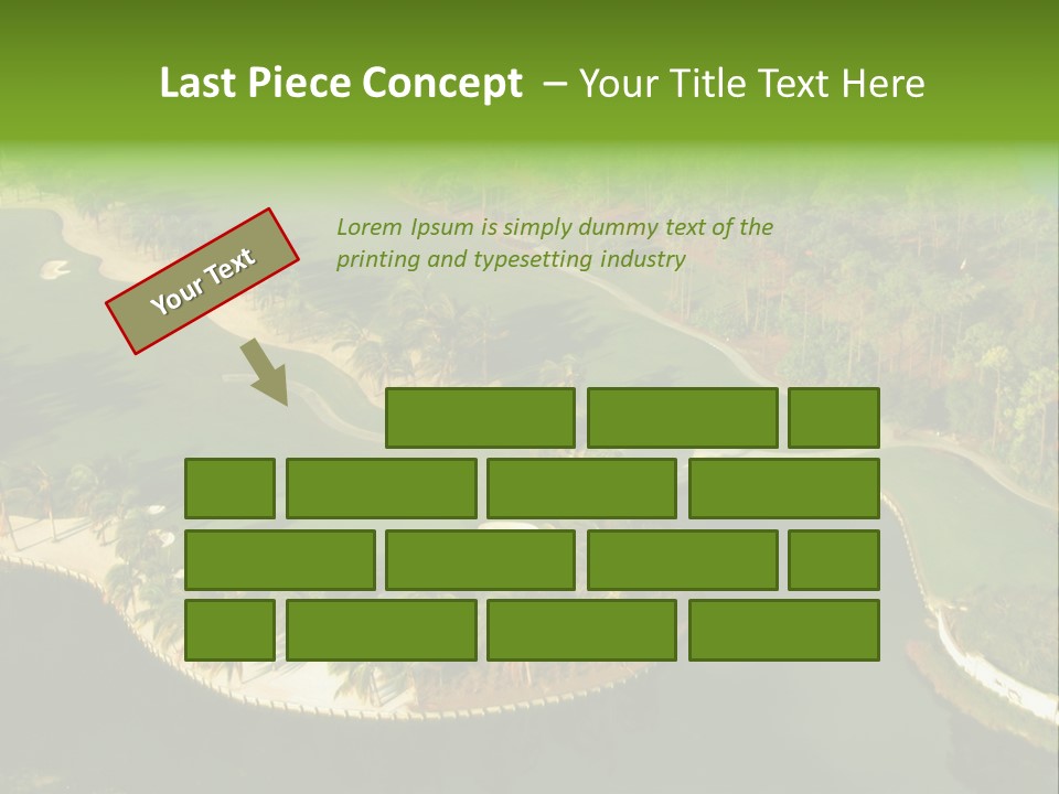 An Aerial View Of A Golf Course With Water And Palm Trees PowerPoint Template