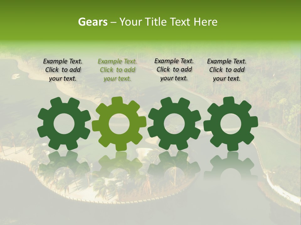 An Aerial View Of A Golf Course With Water And Palm Trees PowerPoint Template