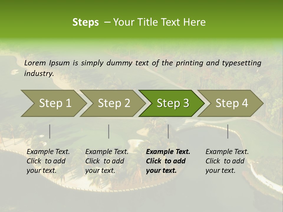 An Aerial View Of A Golf Course With Water And Palm Trees PowerPoint Template
