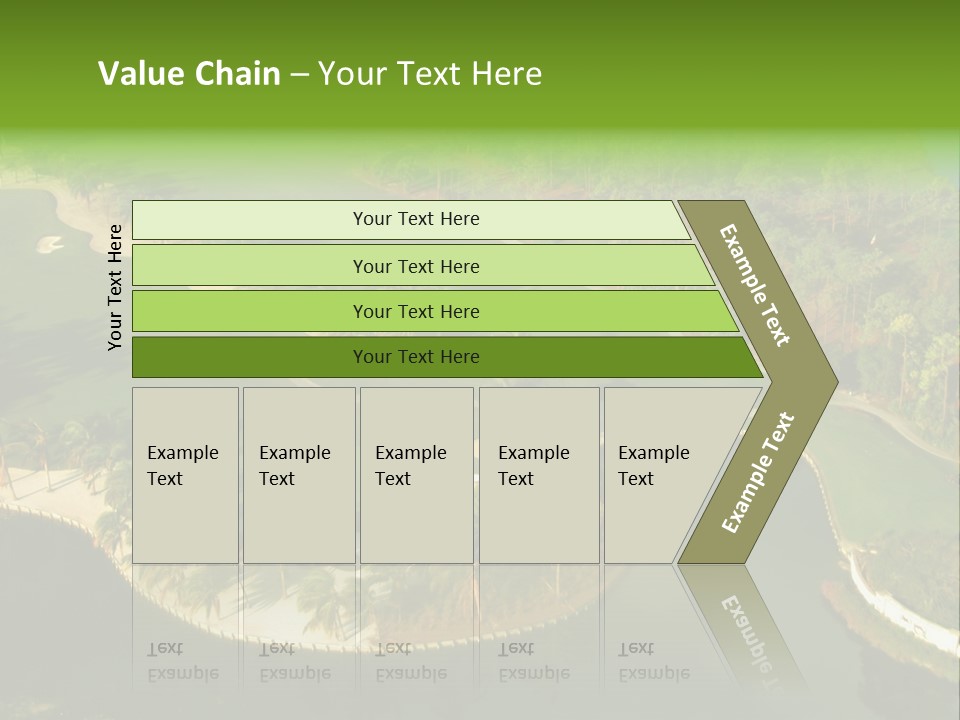 An Aerial View Of A Golf Course With Water And Palm Trees PowerPoint Template
