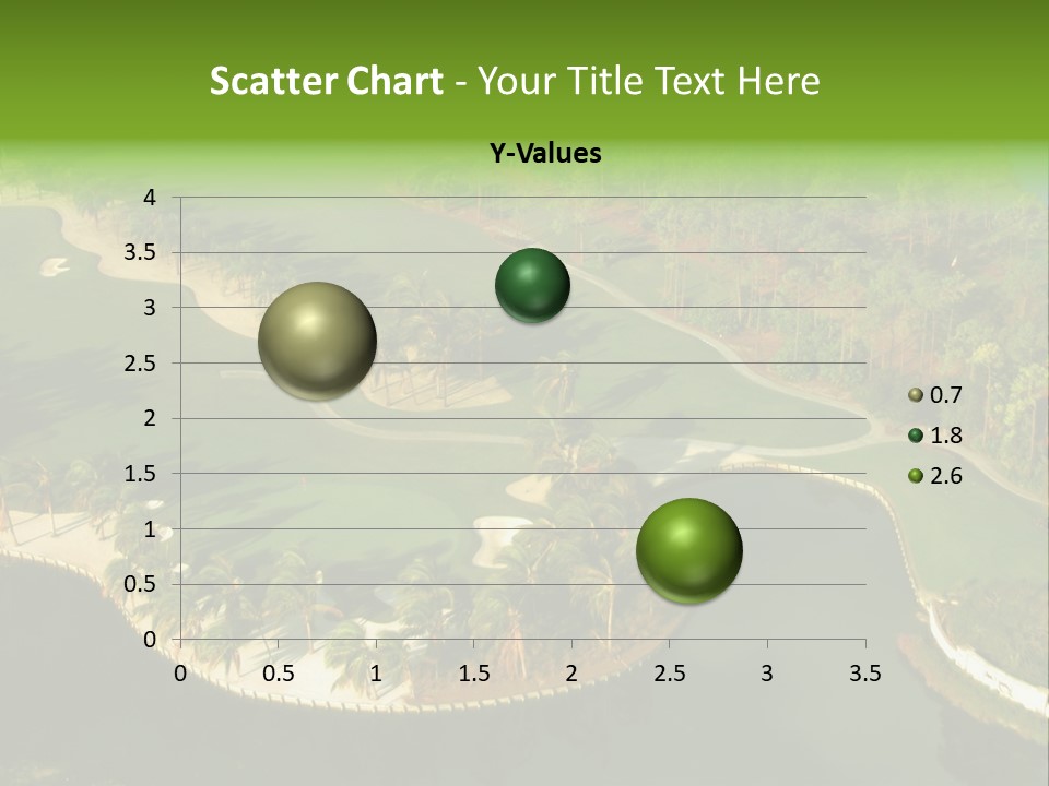 An Aerial View Of A Golf Course With Water And Palm Trees PowerPoint Template