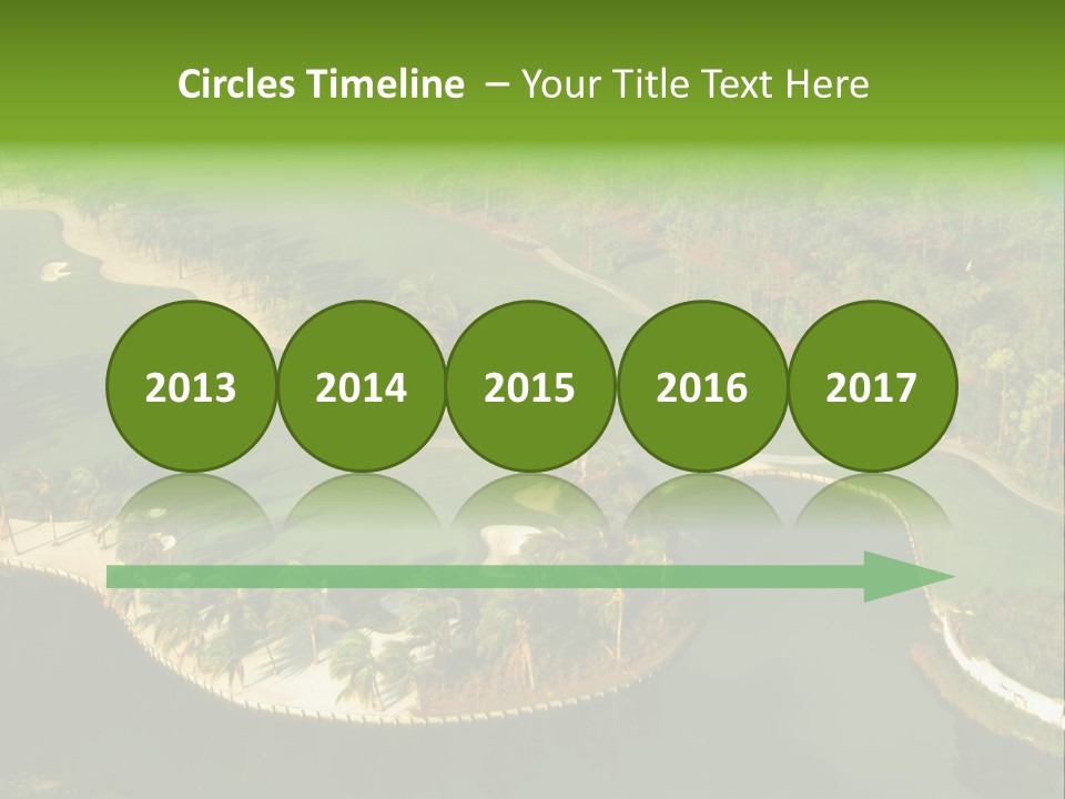 An Aerial View Of A Golf Course With Water And Palm Trees PowerPoint Template