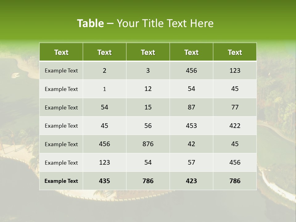 An Aerial View Of A Golf Course With Water And Palm Trees PowerPoint Template